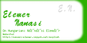 elemer nanasi business card